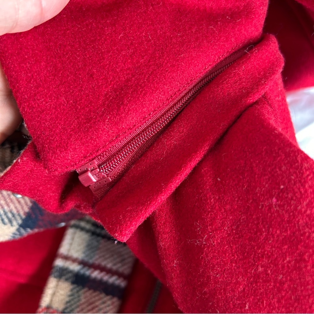 Tommy Hilfiger Women’s Small Wool Blend Coat Jacket Red Hooded Preppy Church EUC - Picture 11 of 15
